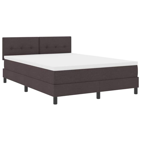 vidaXL Boxspringbett mit Matratze Dunkelbraun 160 x 200 cm Stoff