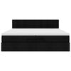 vidaXL Ottoman-Bett mit Matratze Schwarz 200x200 cm Stoff