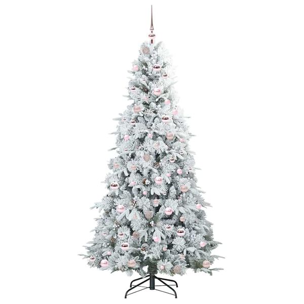 vidaXL K&uuml;nstlicher klappbarer Weihnachtsbaum Wei&szlig; 210 cm PE und PVC