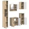vidaXL Badezimmerm&ouml;bel-Set 5 pcs Sonoma-Eiche Holzwerkstoff & Metall