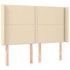 vidaXL Boxspringbett mit Matratze & LED Creme 140x200 cm Stoff