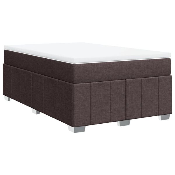 vidaXL Boxspringbett mit Matratze Dunkelbraun 120x190 cm Stoff