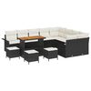 vidaXL Garten-Sofa-Set mit Kissen mit Kissen 13 pcs Schwarz und Creme