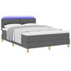 vidaXL Boxspringbett mit Matratze Dunkelgrau 160 x 200 cm Stoff