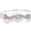 vidaXL 9-tlg. Garten-Sofagarnitur mit Kissen Hellgrau Poly Rattan