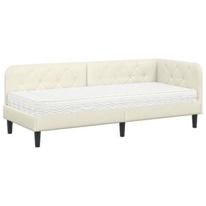 vidaXL Eckbettgestell Creme 80 x 200 cm Samt