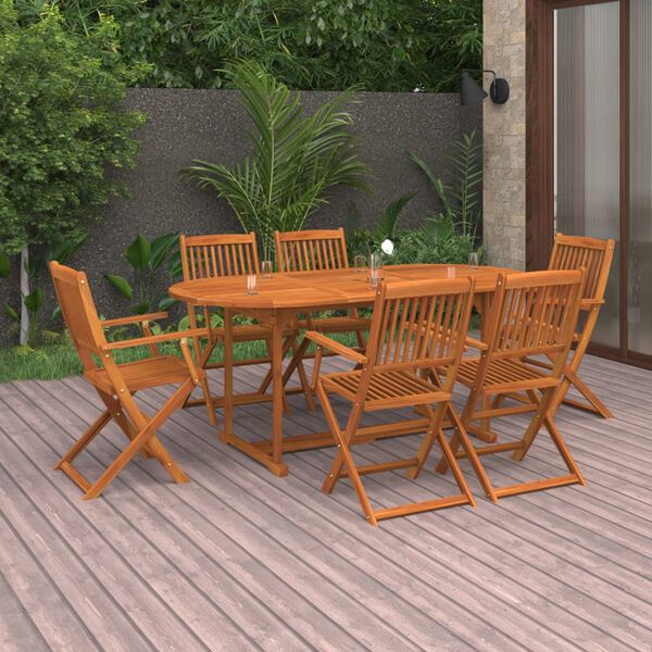 vidaXL 7-tlg. Garten-Essgruppe 180x90x75 cm Massivholz Akazie