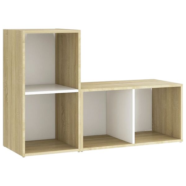 vidaXL TV-Schr&auml;nke 2 Stk. Wei&szlig; Sonoma-Eiche 72x35x36,5cm Holzwerkstoff