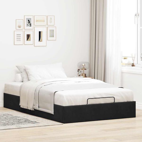 vidaXL Ottoman-Bett ohne Matratze Schwarz 120x190 cm Samt