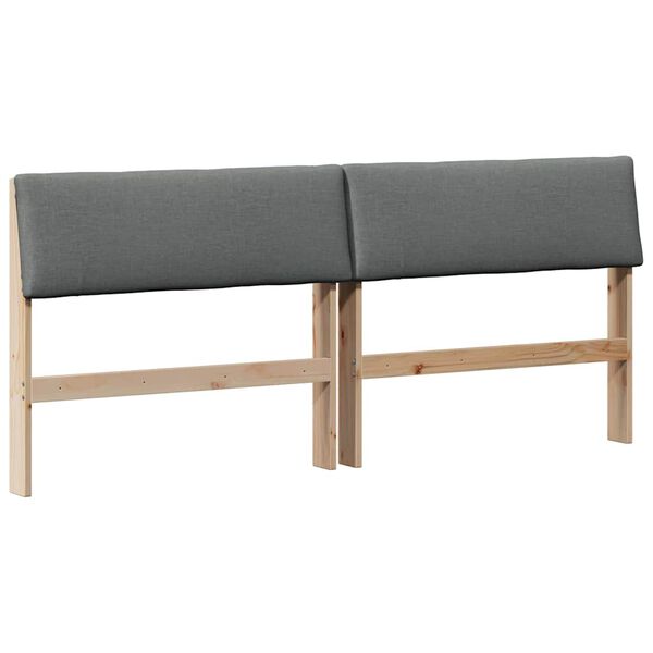 vidaXL Gepolstertes Kopfteil Dunkelgrau 180 cm Massives Kiefernholz