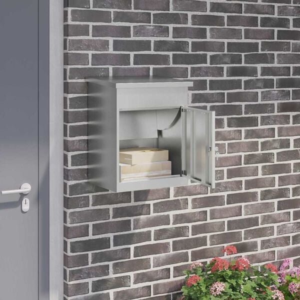 vidaXL Paketdrop-Box Schwarz 47,5 x 38 x 59 cm Verzinkter Stahl