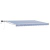 vidaXL Manueller Markisenrahmen mit LEDs Blau und Wei&szlig; 4 x 2 m