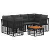 vidaXL Outdoor-Sofagarnitur 7 stk. Schwarz und Dunkelgrau Poly-Rattan