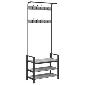 vidaXL Garderobenst&auml;nder Graues Sonoma 75 x 34 x 184 cm Holzwerkstoff