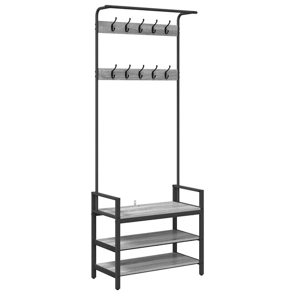 vidaXL Garderobenst&auml;nder Graues Sonoma 75 x 34 x 184 cm Holzwerkstoff
