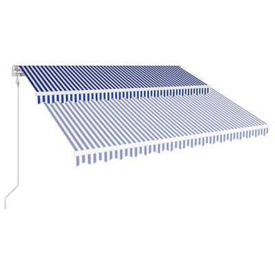 vidaXL Automatisch Einziehbare Markise 450×300 cm Blau und Weiß