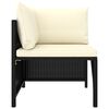 vidaXL 5-tlg. Garten-Lounge-Set mit Kissen Poly Rattan Schwarz