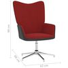 vidaXL Relaxsessel mit Hocker Weinrot Samt und PVC