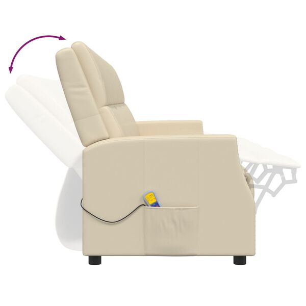 vidaXL 4-Sitzer Massagesessel Creme Kunstleder