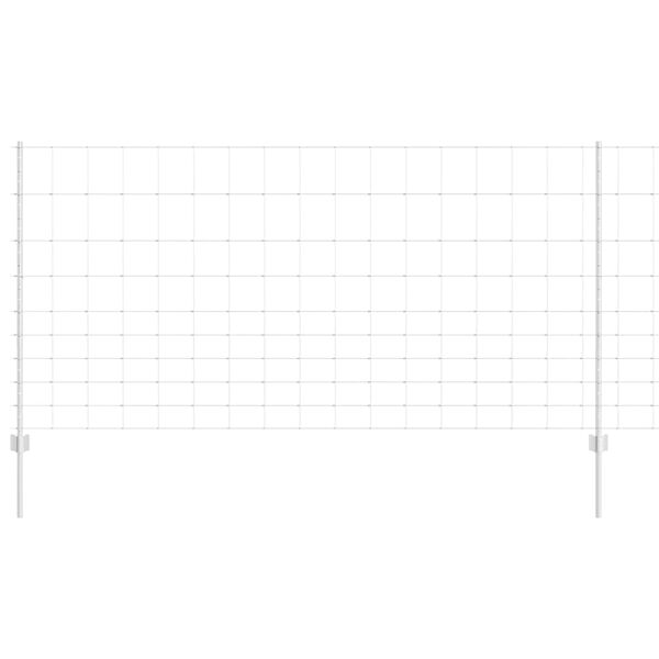 vidaXL Zaun mit Pfosten Silber 1,2 x 50 m Stahl