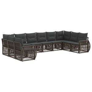 vidaXL Gartensofa-set 10 stk. Grau und Dunkelgrau Poly-Rattan