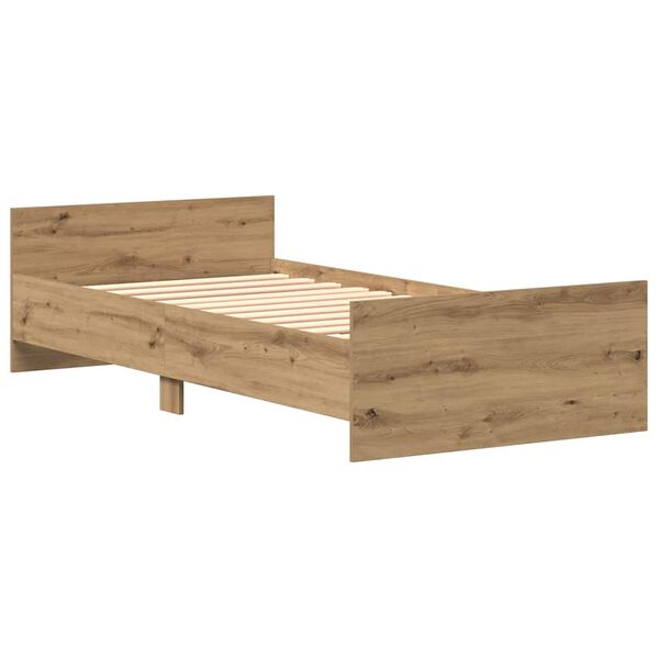 vidaXL Bettgestell ohne Matratze Artisan-Eiche 75x190 cm Holzwerkstoff