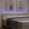 vidaXL LED Kopfteil mit LED-Lichtleisten Creme 180 cm Polyester