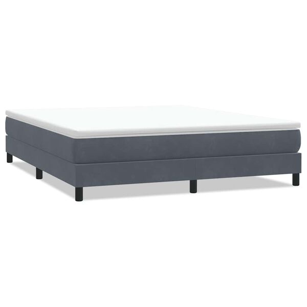 vidaXL Boxspringbett ohne Matratze Dunkelgrau 180x220 cm Samt