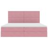 vidaXL Bett mit Stauraum und LED mit Matratze Rosa 200 x 200 cm Samt