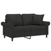 vidaXL 2-Sitzer-Sofa mit Kissen Schwarz 120 cm Stoff