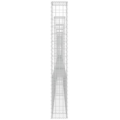 vidaXL Gabionenkorb U-Form mit 8 Säulen Eisen 860x20x150 cm