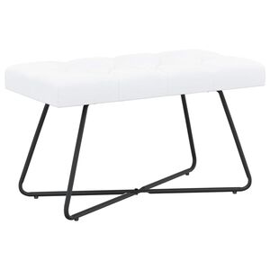vidaXL Bank mit Knopfheftung Wei&szlig; 80 x 40 x 46 cm Stoff