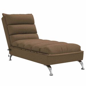vidaXL Massage-Chaiselongue mit Kissen Braun Stoff