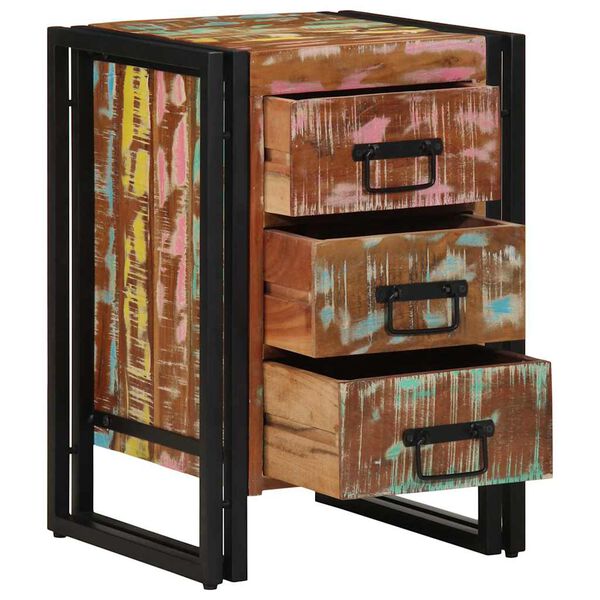 vidaXL Nachttisch Mehrfarbig 40 x 35 x 50 cm Massives Altholz