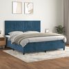 vidaXL Boxspringbett mit Matratze Dunkelblau 200x200 cm Samt