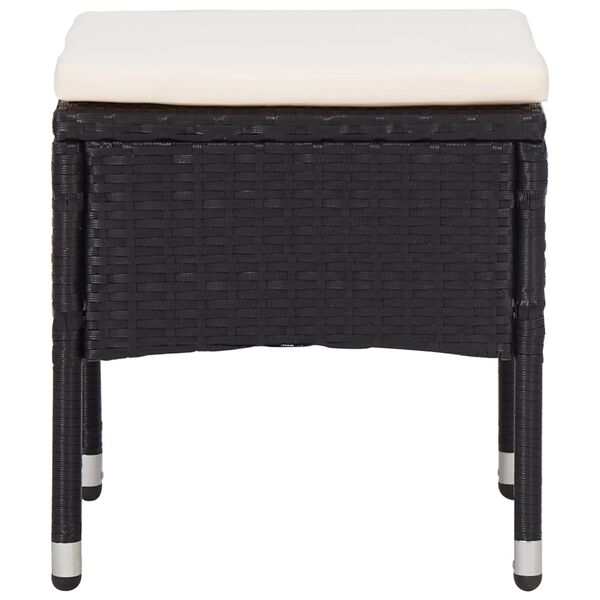 vidaXL 5-tlg. Garten-Essgruppe Schwarz Poly Rattan und Glas