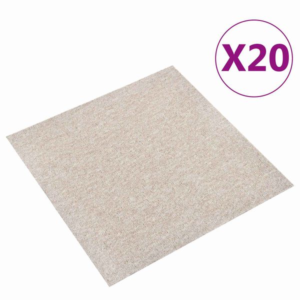 vidaXL Teppich 20 pcs Hellbeige 50 x 50 cm 100% Polypropylen