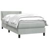 vidaXL Boxspringbett mit Matratze Hellgrau 80x210 cm Samt