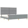 vidaXL Bettgestell mit Kopfteil Hellgrau 200 x 200 cm Stoff