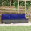 vidaXL 3-Sitzer-Sofa mit Kissen Grau Poly Rattan