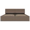 vidaXL Bett mit Bettkasten Hydraulisch mit LED Taupe Stoff 160x200 cm