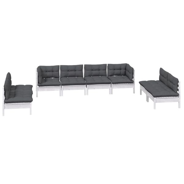 vidaXL 8-tlg. Garten-Lounge-Set mit Kissen Kiefer Massivholz