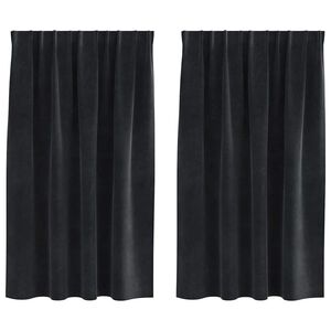 vidaXL Verdunkelungsvorh&auml;nge 2 pcs Schwarz 140 x 140 cm Samt