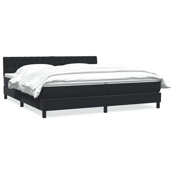 vidaXL Boxspringbett mit Matratze Schwarz 200x220 cm Samt