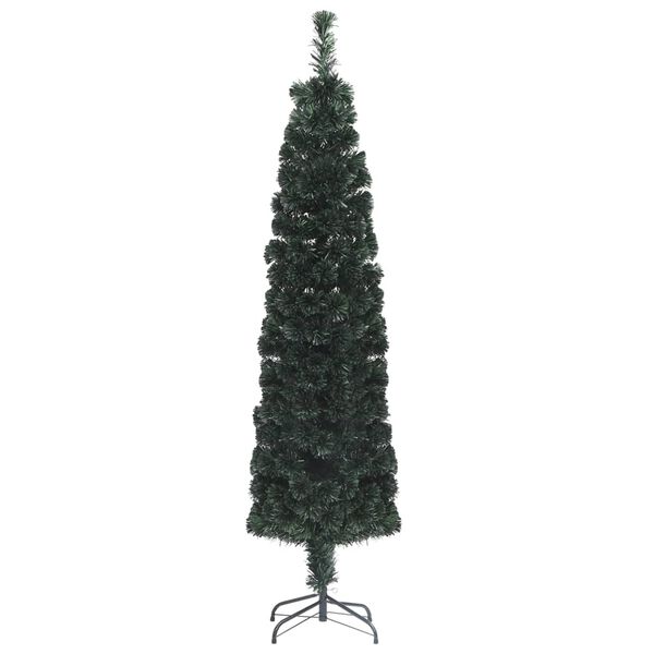 vidaXL K&uuml;nstlicher Weihnachtsbaum Schlank mit St&auml;nder 210 cm Glasfaser