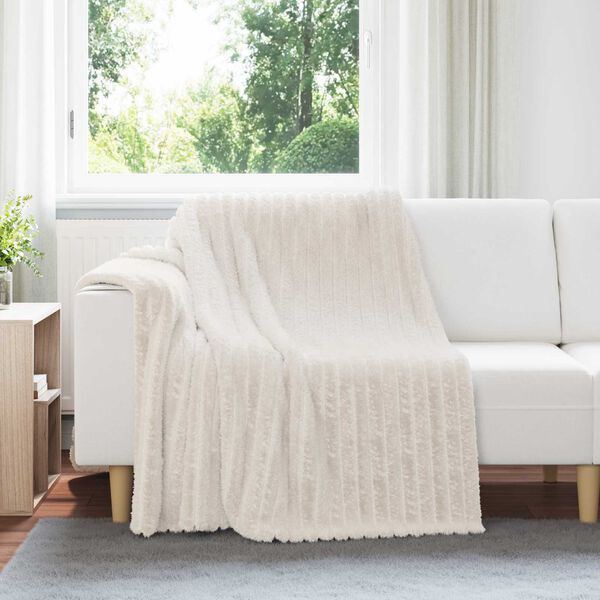 vidaXL &Uuml;berwurfdecke Creme 200 x 150 cm Fleece