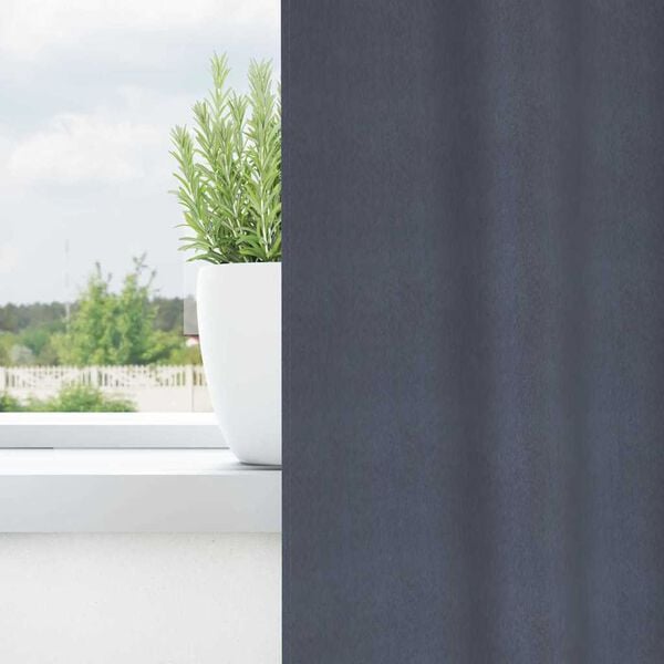 vidaXL Verdunkelungs-Vorh&auml;nge mit Ringen 2 pcs Anthrazit 140 x 140 cm