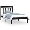 vidaXL Massivholzbett Schwarz 90x190 cm