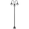 vidaXL Garten-Pollerleuchte E27 220 cm Aluminium 2-Laterne Bronze