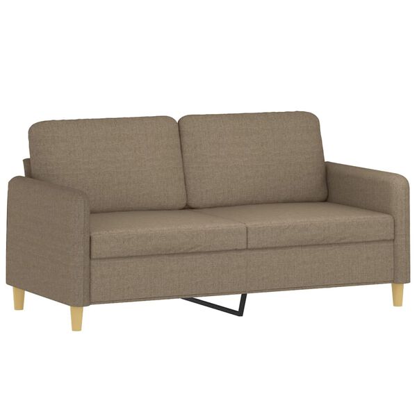 vidaXL 2-Sitzer-Sofa mit Kissen Taupe 140 cm Stoff